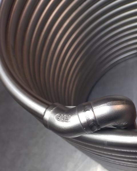 Edelstahl Spirale für Poolheizung - Ø 40 cm - 17,5 Meter